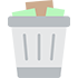 Icone de collecte de papier dans une poubelle